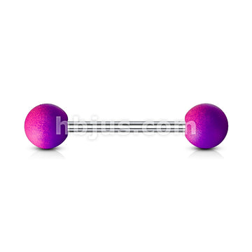 Two Tone Rubber Coating 316L Surgical Steel Barbells - Image 2