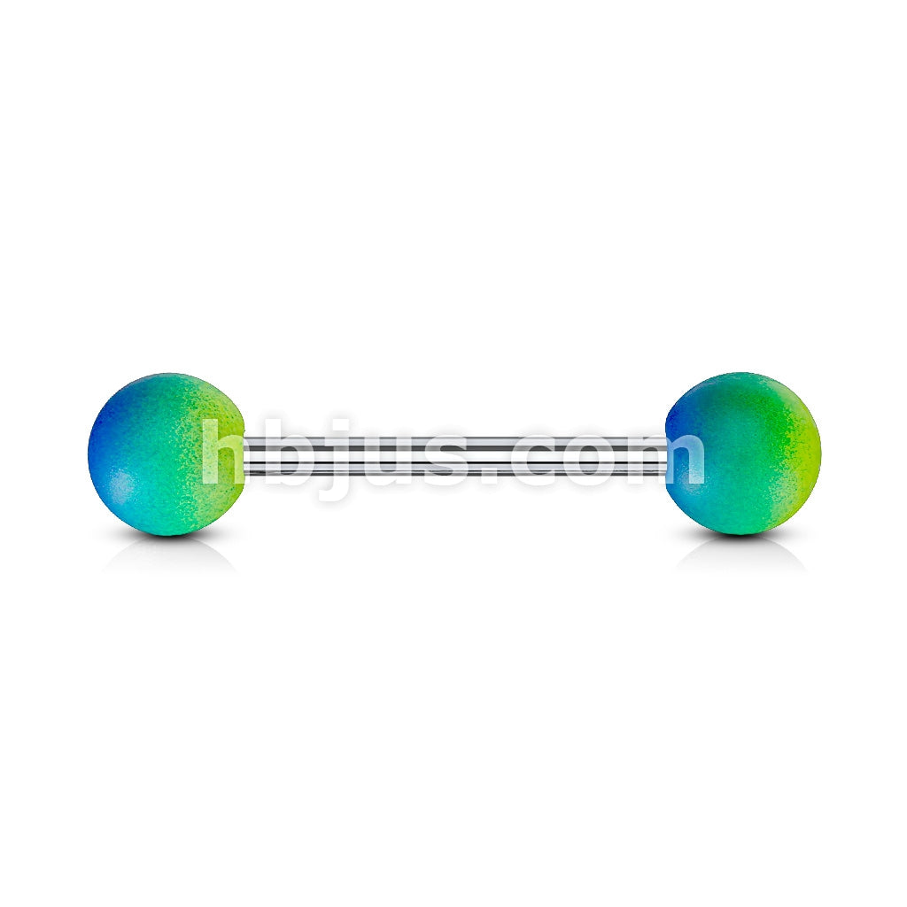 Two Tone Rubber Coating 316L Surgical Steel Barbells - Image 3