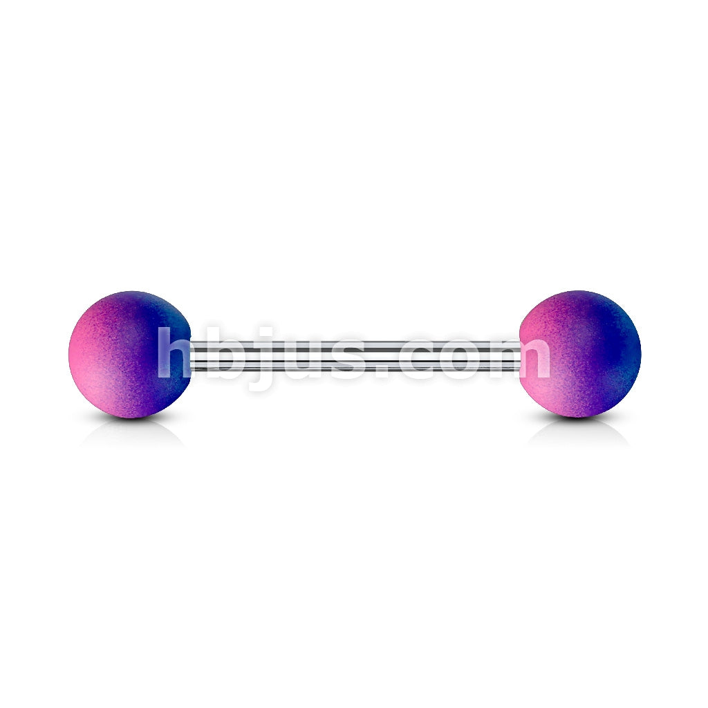 Two Tone Rubber Coating 316L Surgical Steel Barbells - Image 4