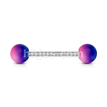 Two Tone Rubber Coating 316L Surgical Steel Barbells - Image 4