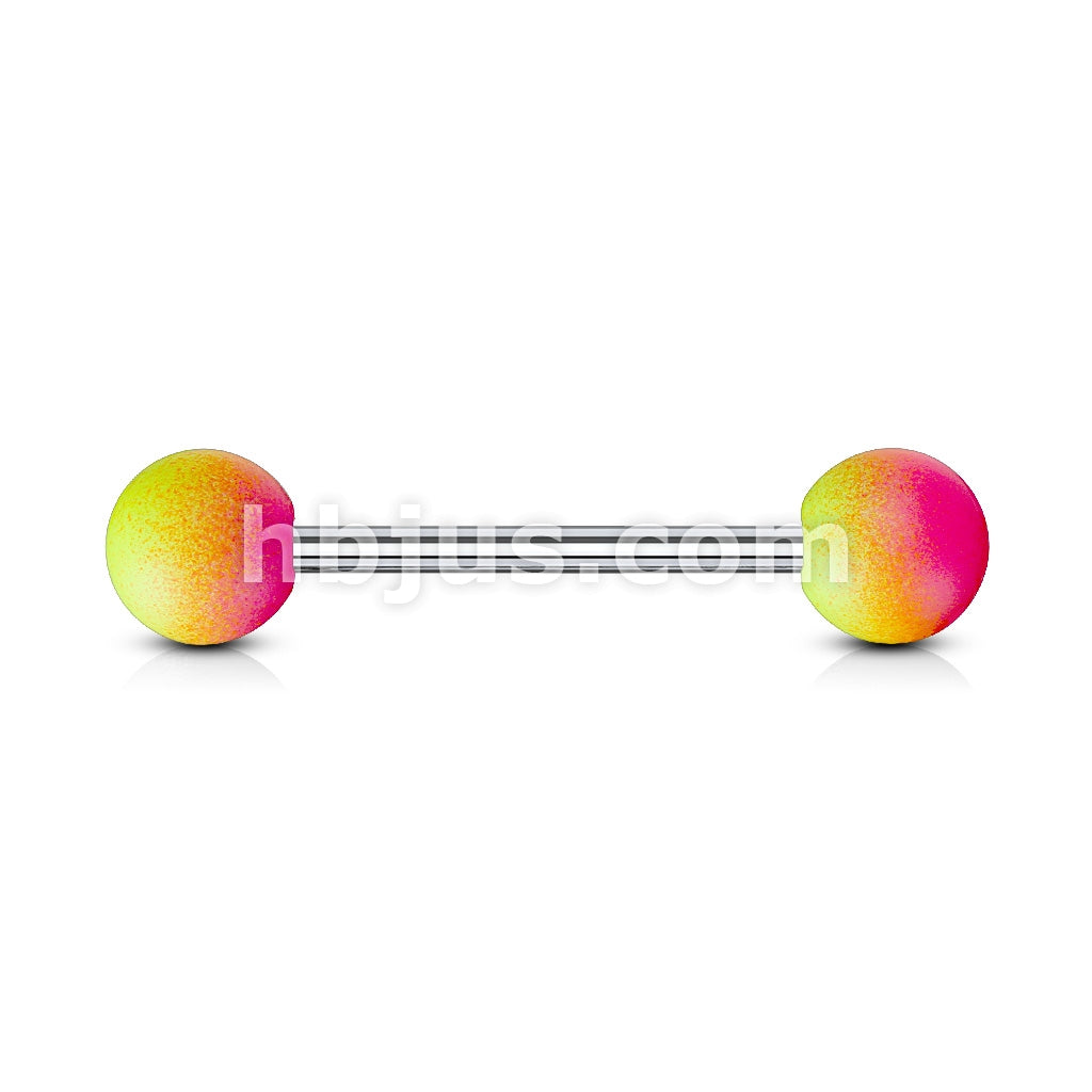Two Tone Rubber Coating 316L Surgical Steel Barbells - Image 5