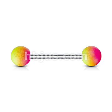 Two Tone Rubber Coating 316L Surgical Steel Barbells - Image 5