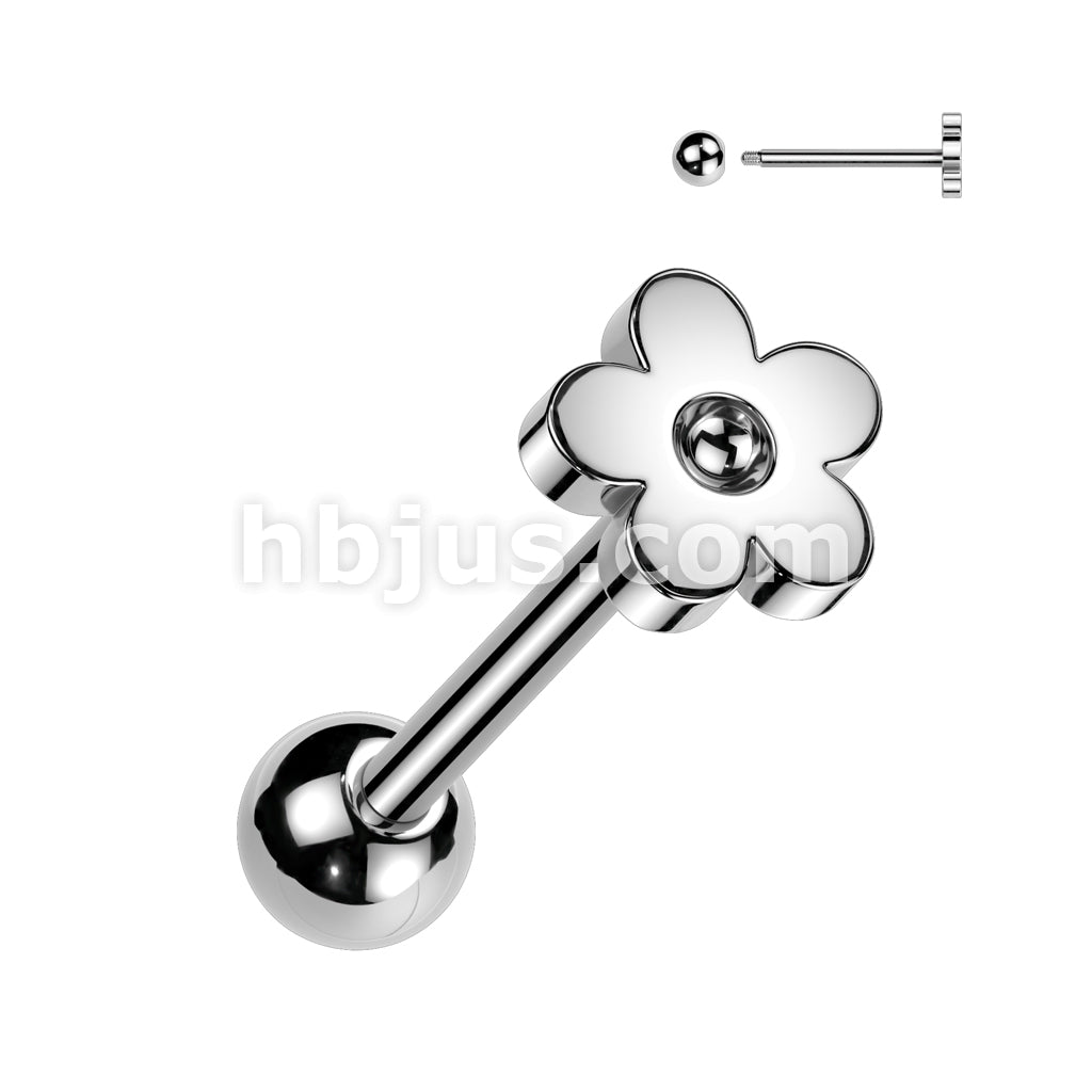 Flower Stainless Steel Top 316L Surgical Steel Barbell - Image 2