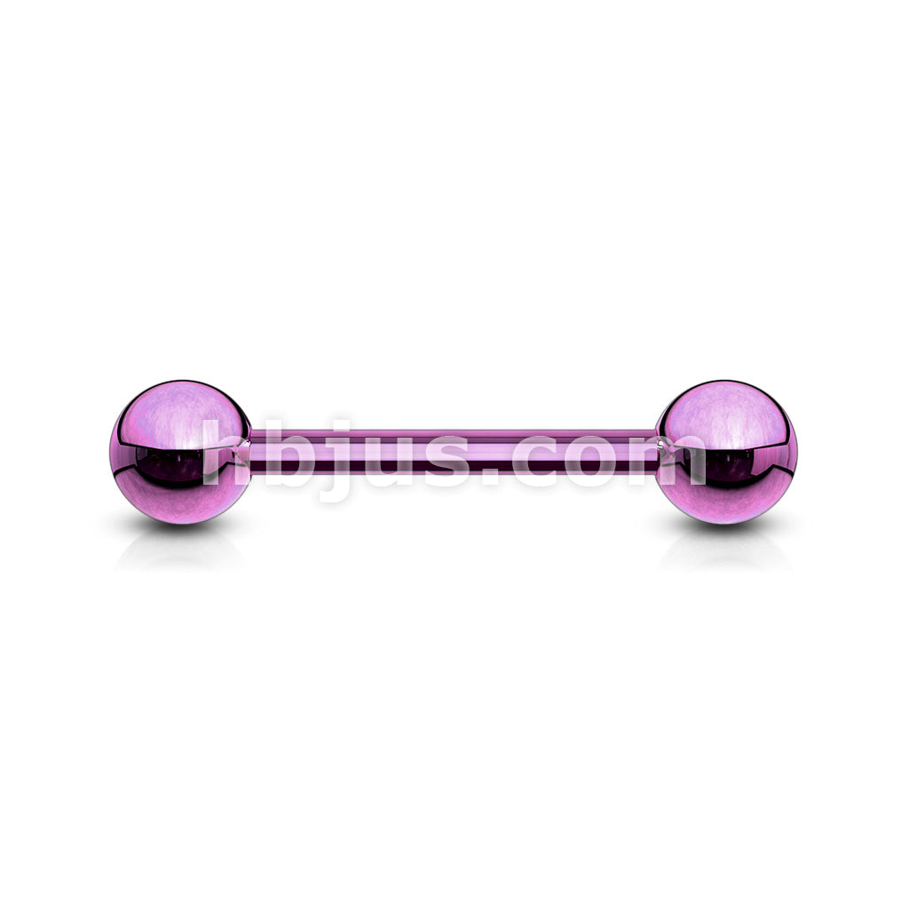 316L Surgical Steel 316L Externally Threaded Titanium IP Plated Barbell - Image 3