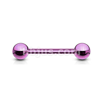 316L Surgical Steel 316L Externally Threaded Titanium IP Plated Barbell - Image 3