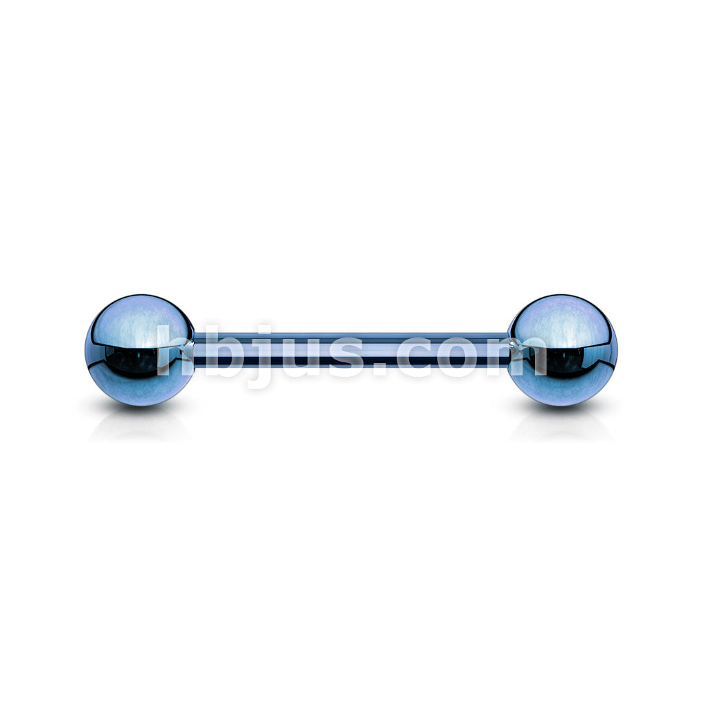 316L Surgical Steel 316L Externally Threaded Titanium IP Plated Barbell - Image 4