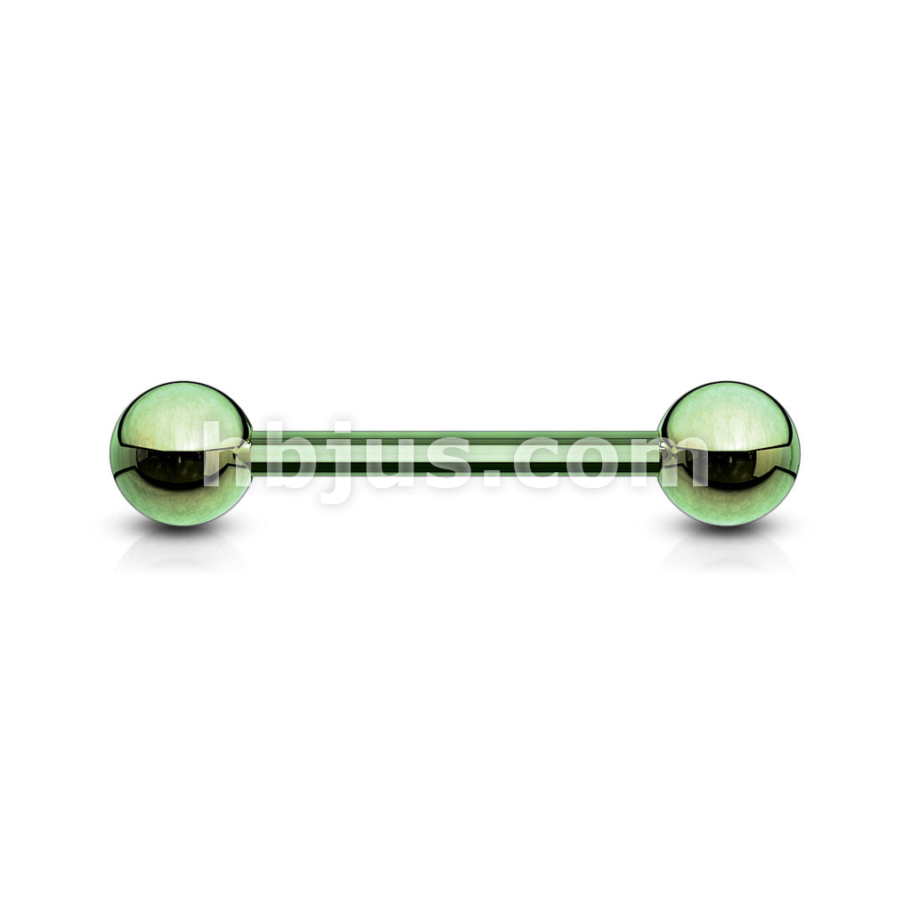 316L Surgical Steel 316L Externally Threaded Titanium IP Plated Barbell - Image 5