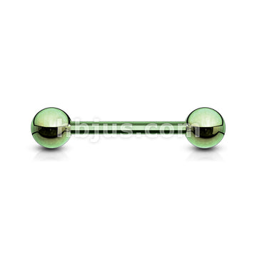 316L Surgical Steel 316L Externally Threaded Titanium IP Plated Barbell - Image 5