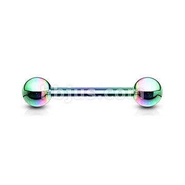 316L Surgical Steel 316L Externally Threaded Titanium IP Plated Barbell - Image 8