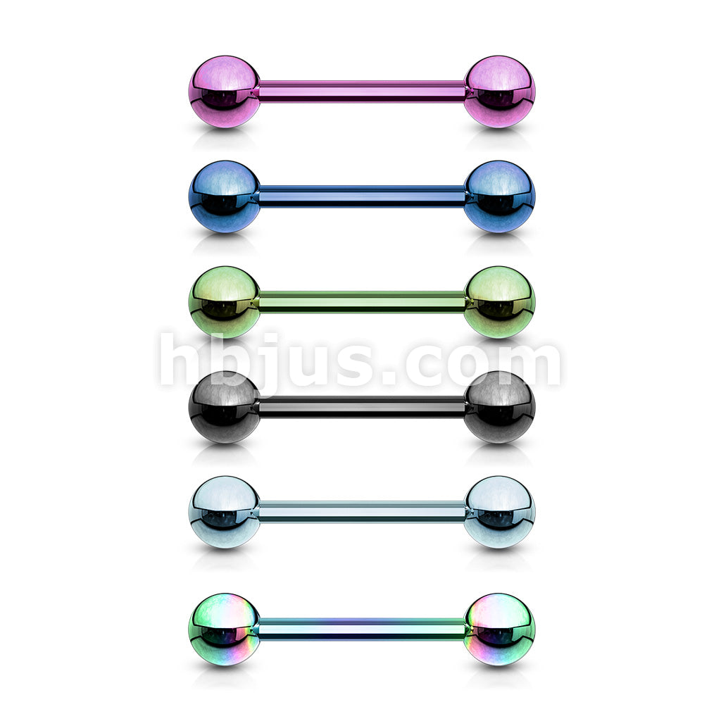 316L Surgical Steel 316L Externally Threaded Titanium IP Plated Barbell - Image 9