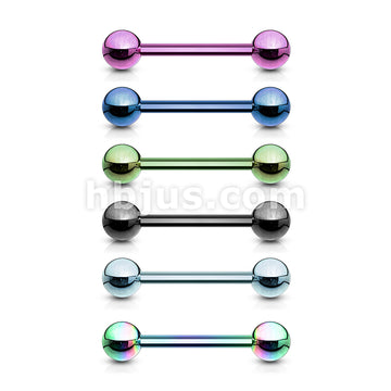 316L Surgical Steel 316L Externally Threaded Titanium IP Plated Barbell - Image 9