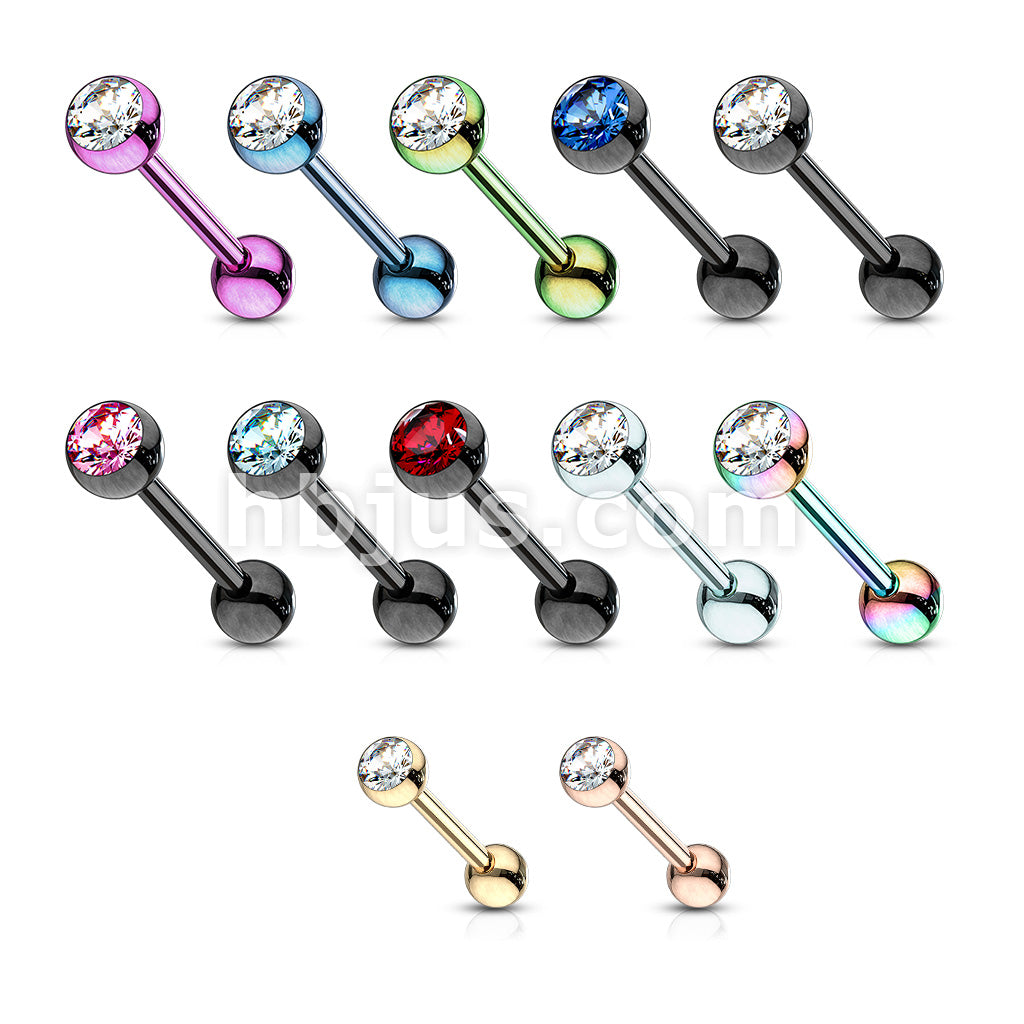 316L Surgical Steel Press Fit Gem Ball Top PVD Over 316L Stainless... - Image 15