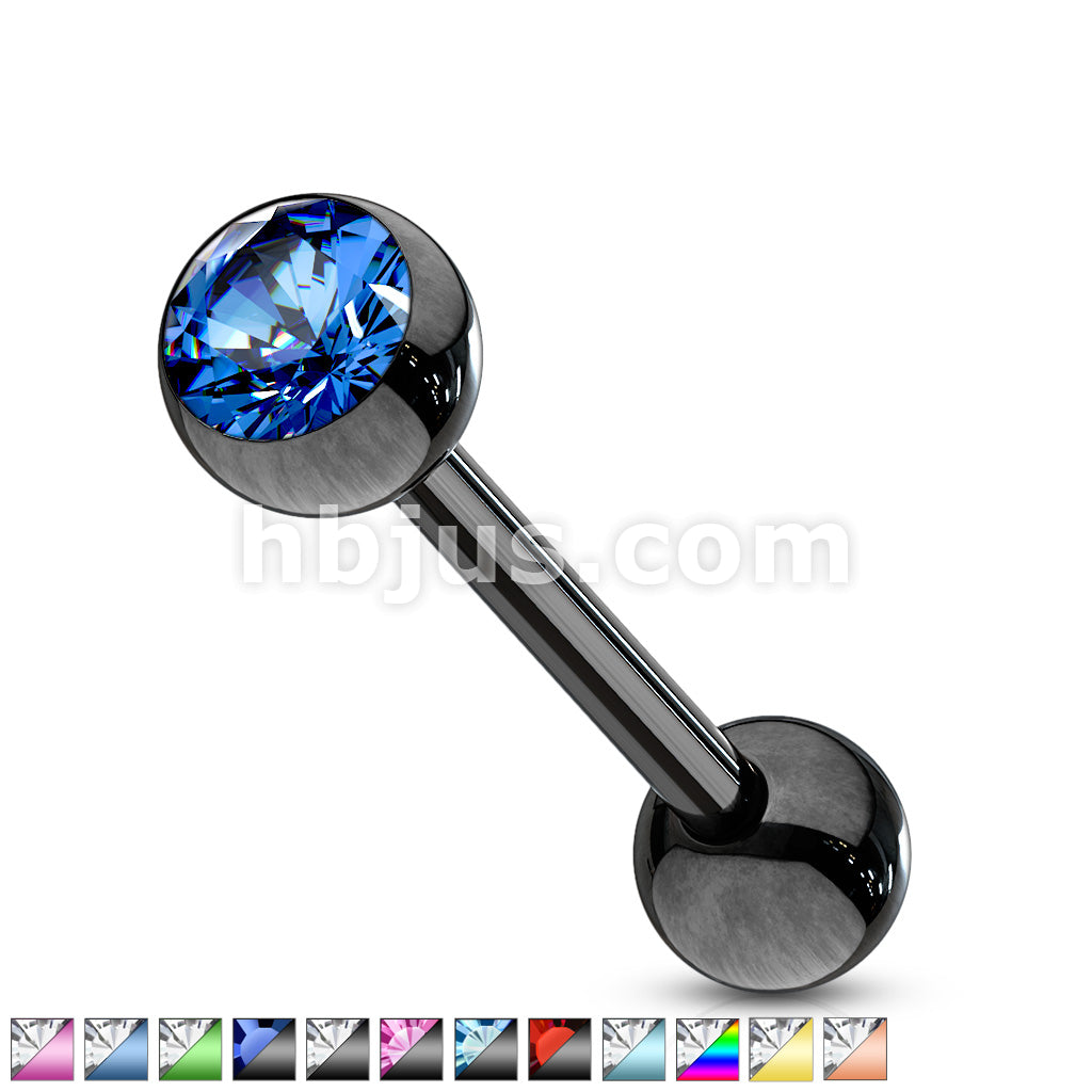316L Surgical Steel Press Fit Gem Ball Top PVD Over 316L Stainless... - Image 2