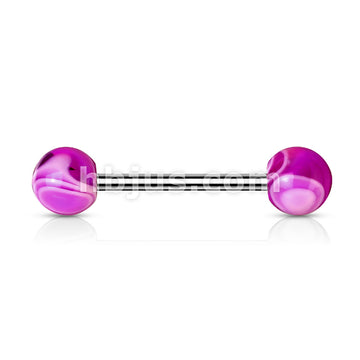 Marble Acrylic Ball 316L Surgical Stainless Steel Barbells With - Image 2