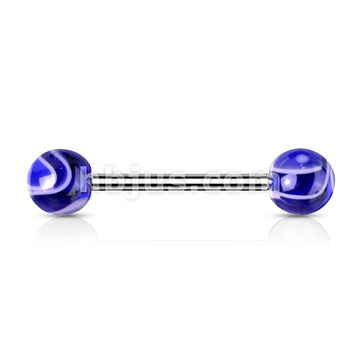 Marble Acrylic Ball 316L Surgical Stainless Steel Barbells With - Image 3