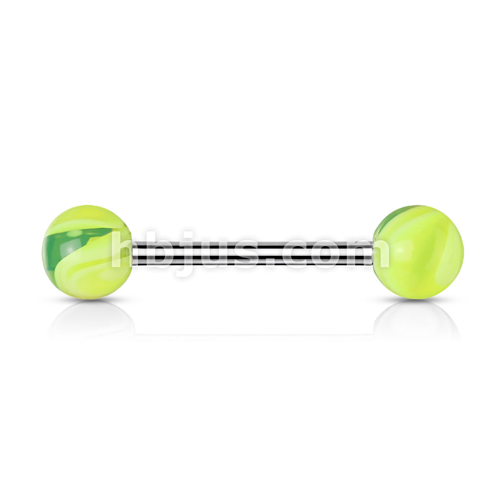 Marble Acrylic Ball 316L Surgical Stainless Steel Barbells With - Image 4