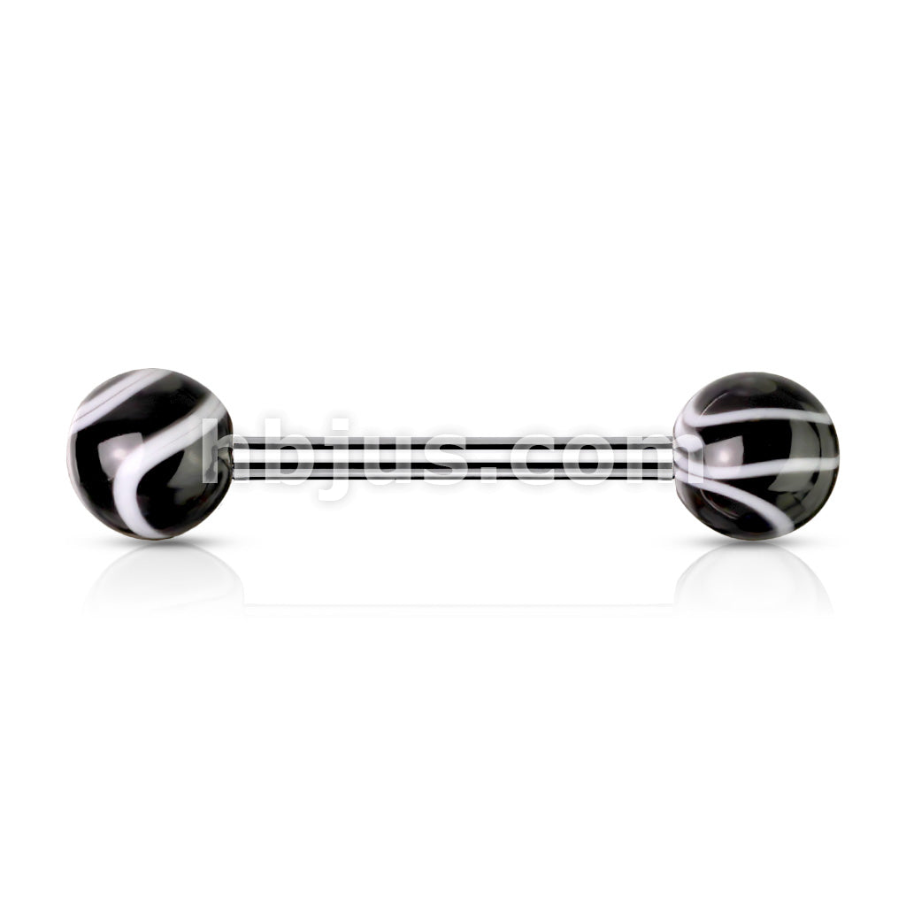 Marble Acrylic Ball 316L Surgical Stainless Steel Barbells With - Image 5