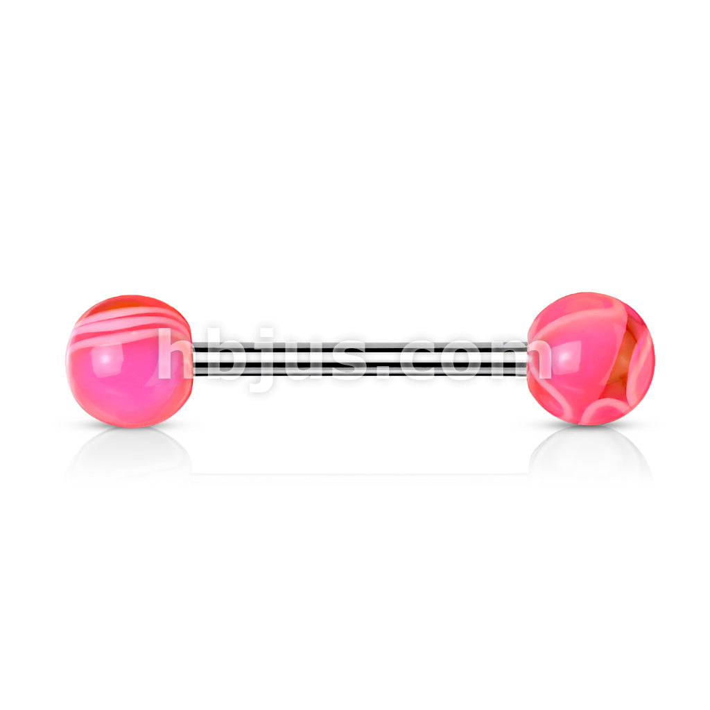 Marble Acrylic Ball 316L Surgical Stainless Steel Barbells With - Image 7