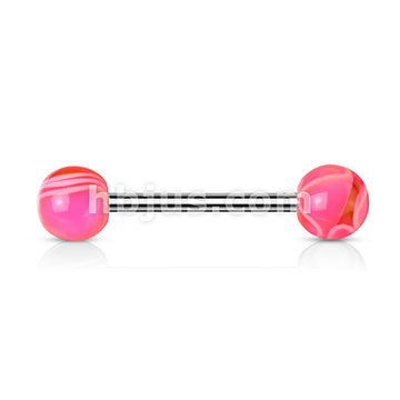 Marble Acrylic Ball 316L Surgical Stainless Steel Barbells With - Image 7