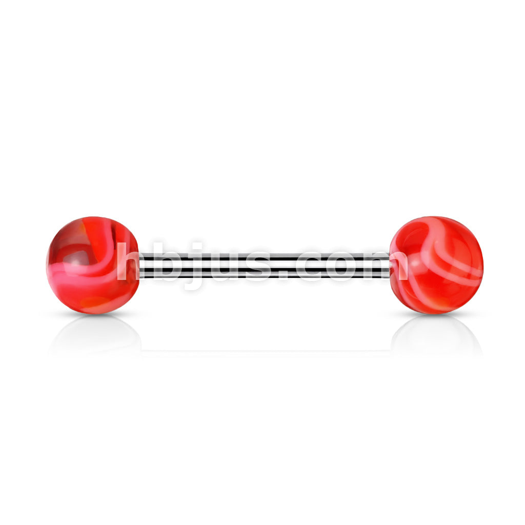 Marble Acrylic Ball 316L Surgical Stainless Steel Barbells With - Image 8