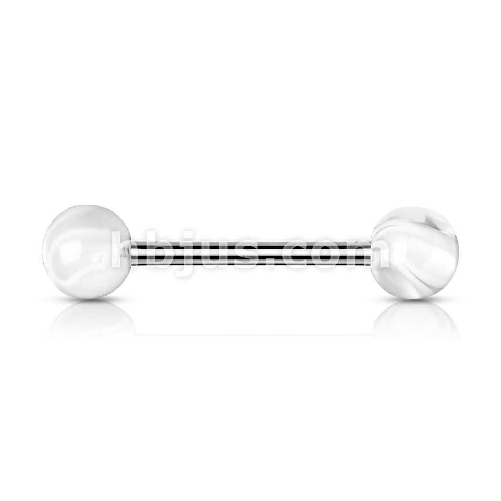 Marble Acrylic Ball 316L Surgical Stainless Steel Barbells With - Image 9