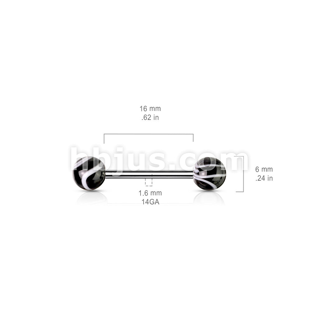 Marble Acrylic Ball 316L Surgical Stainless Steel Barbells With - Image 10