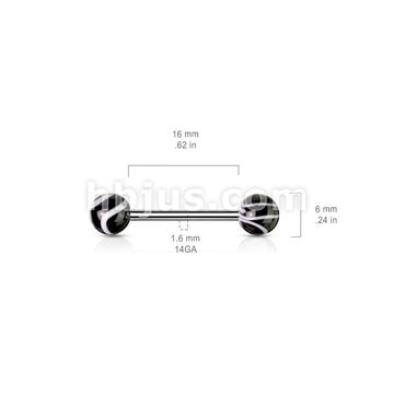 Marble Acrylic Ball 316L Surgical Stainless Steel Barbells With - Image 10
