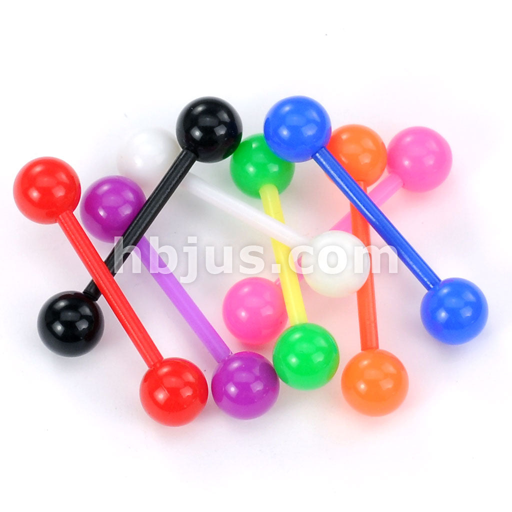 Bioflex Solid Color UV Reactive Acrylic Balls Flexible Barbells - Image 2
