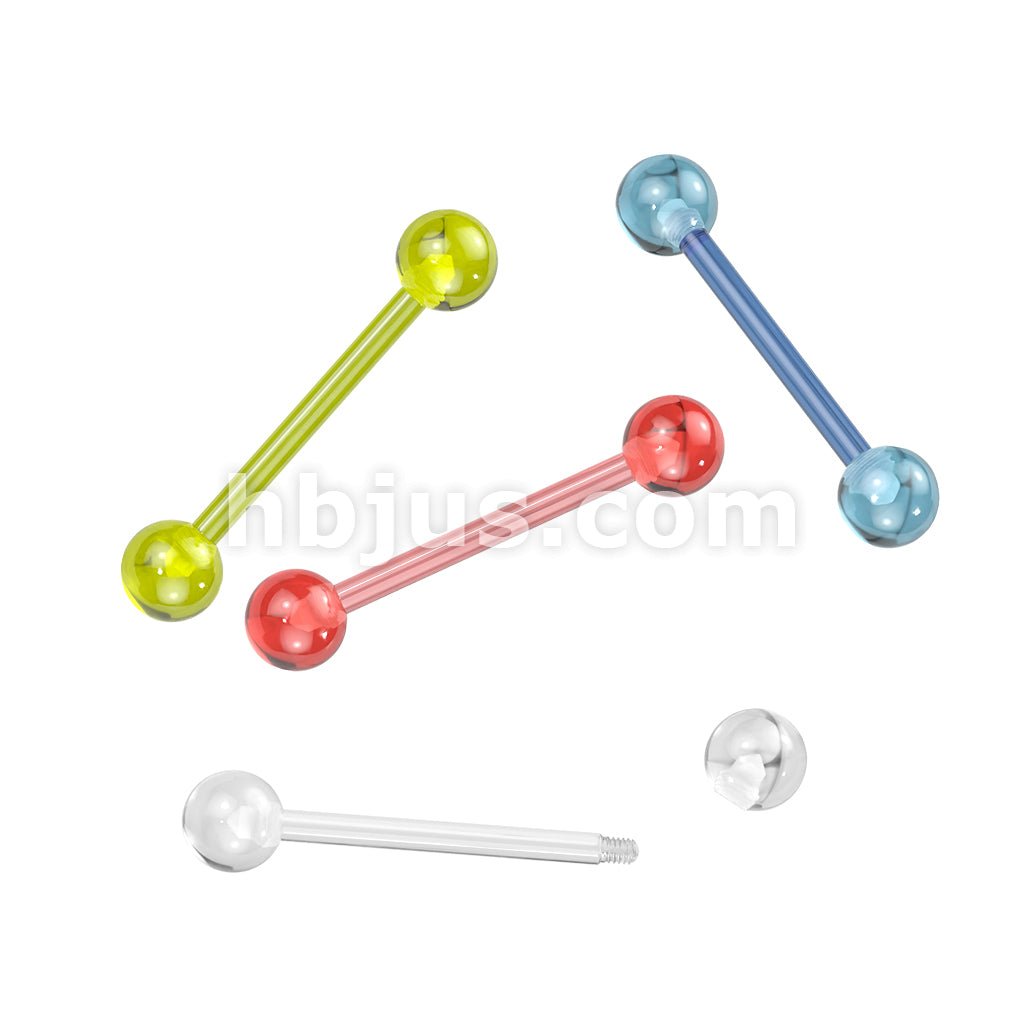 24 Pc Assorted Pack of Bioflex Barbells With Glow In the Dark Acrylic Balls