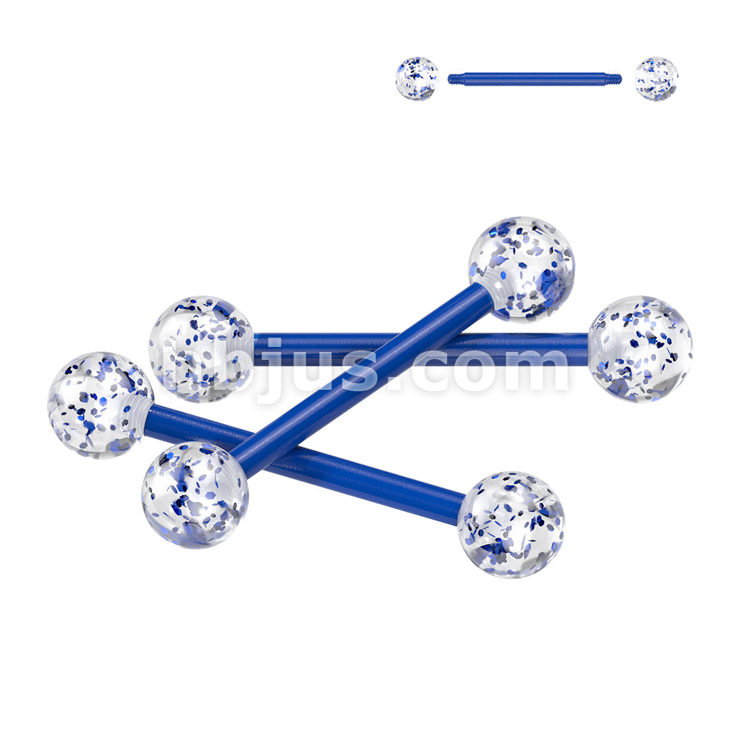 24 Pc Assorted Pack of Bioflex Barbells With Acrylic Glitter Balls - Image 3