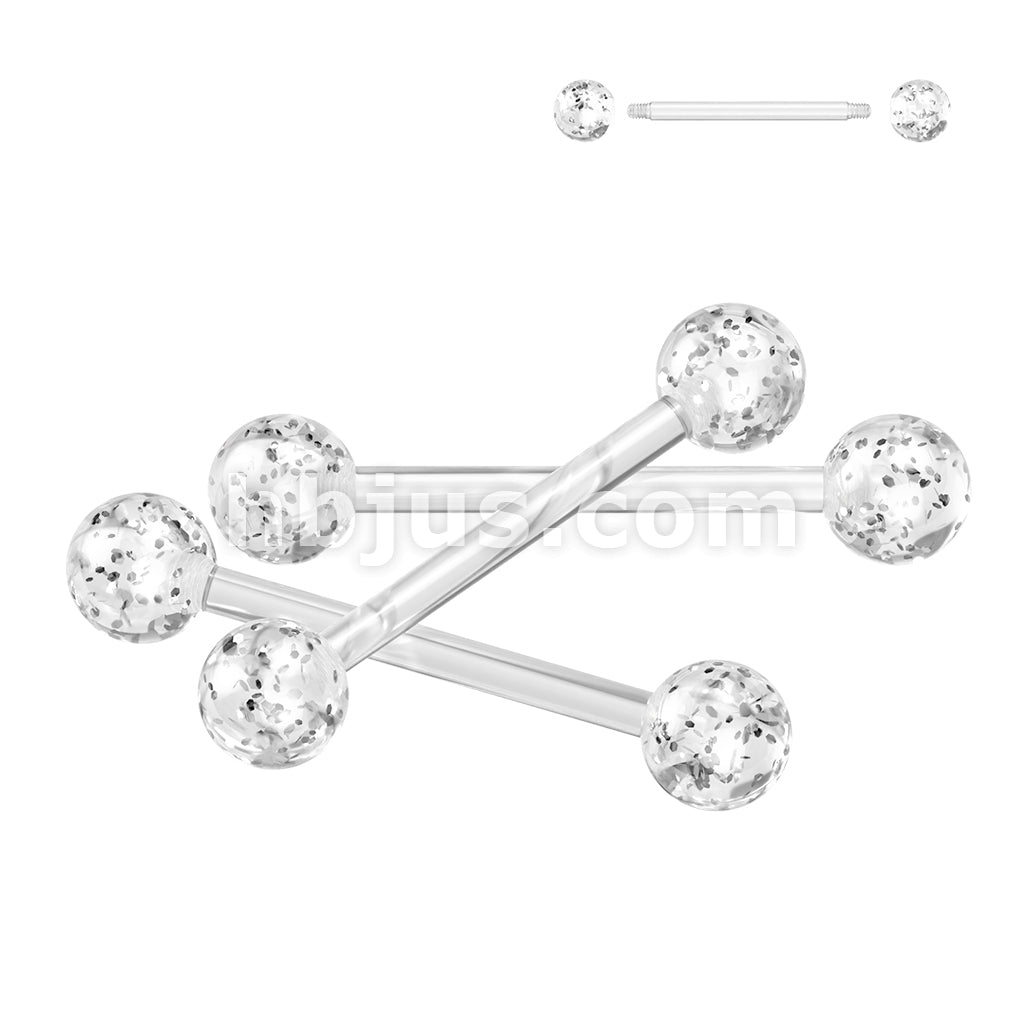 24 Pc Assorted Pack of Bioflex Barbells With Acrylic Glitter Balls - Image 4