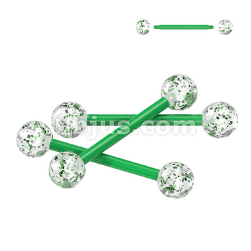 24 Pc Assorted Pack of Bioflex Barbells With Acrylic Glitter Balls - Image 5