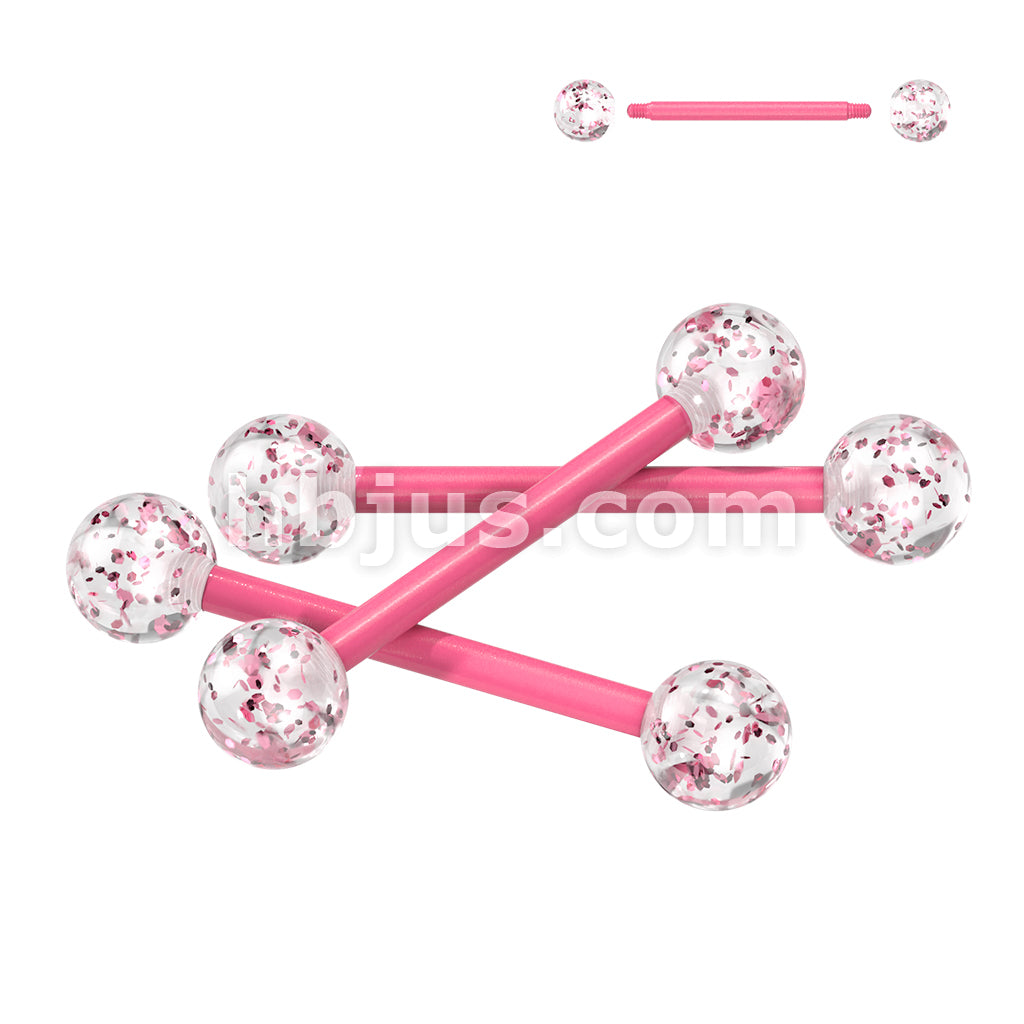 24 Pc Assorted Pack of Bioflex Barbells With Acrylic Glitter Balls - Image 6