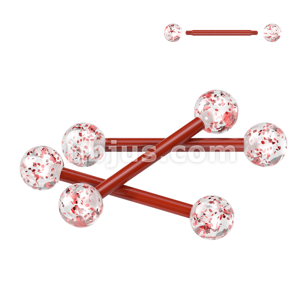 24 Pc Assorted Pack of Bioflex Barbells With Acrylic Glitter Balls - Image 7