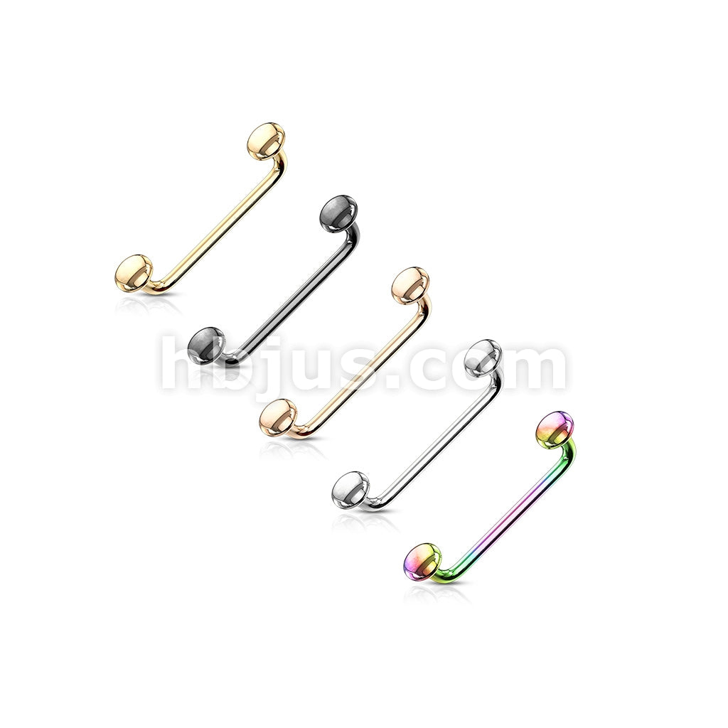 316L Surgical Steel Flat Disc Ends 9 Degree Bent Staple Barbells for... - Image 9