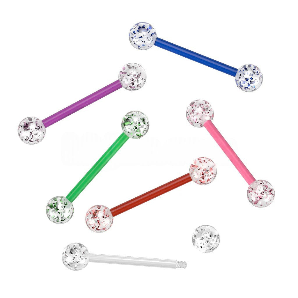 Bioflex Barbells With Acrylic Glitter Balls