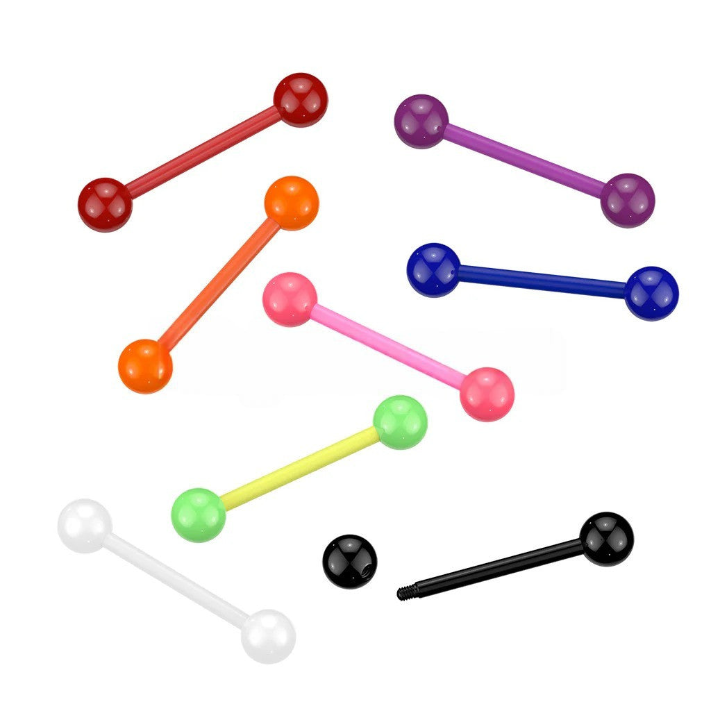 Bioflex Barbells With Solid Color UV Reactive Acrylic Balls