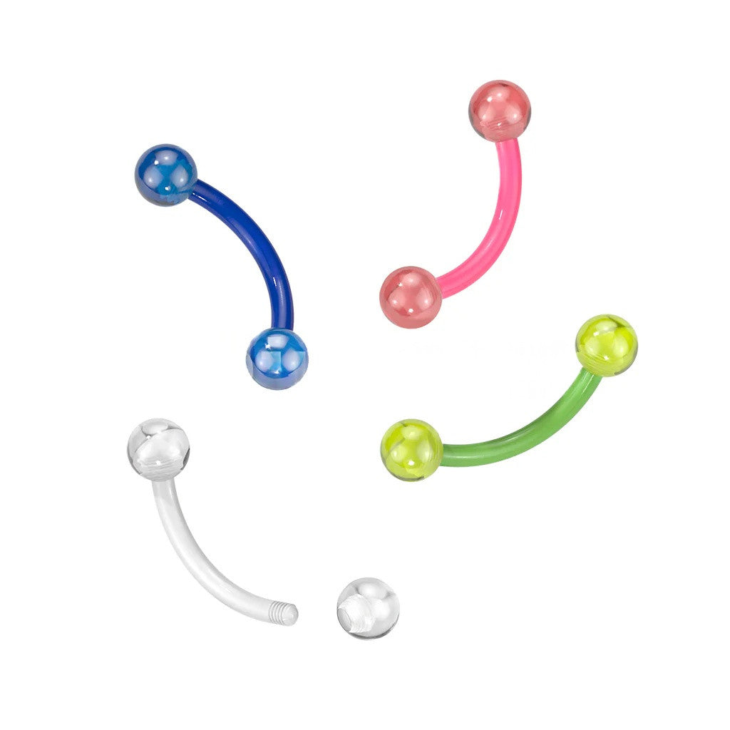 Bioflex Curved Barbells With Glow In The Dark Acrylic Balls