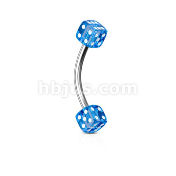 316L Surgical Steel Acrylic Dices 316L Surgical Steel Eyebrow Curve - Image 3