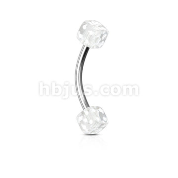 316L Surgical Steel Acrylic Dices 316L Surgical Steel Eyebrow Curve - Image 4