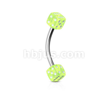 316L Surgical Steel Acrylic Dices 316L Surgical Steel Eyebrow Curve - Image 5