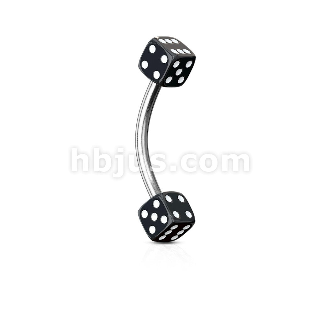 316L Surgical Steel Acrylic Dices 316L Surgical Steel Eyebrow Curve - Image 6