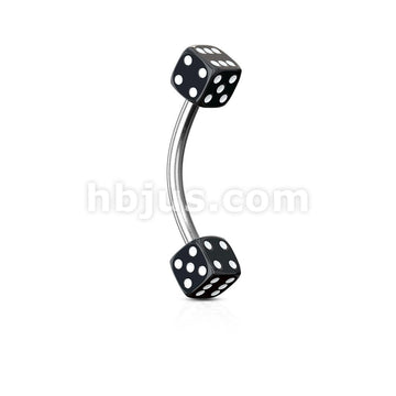 316L Surgical Steel Acrylic Dices 316L Surgical Steel Eyebrow Curve - Image 6