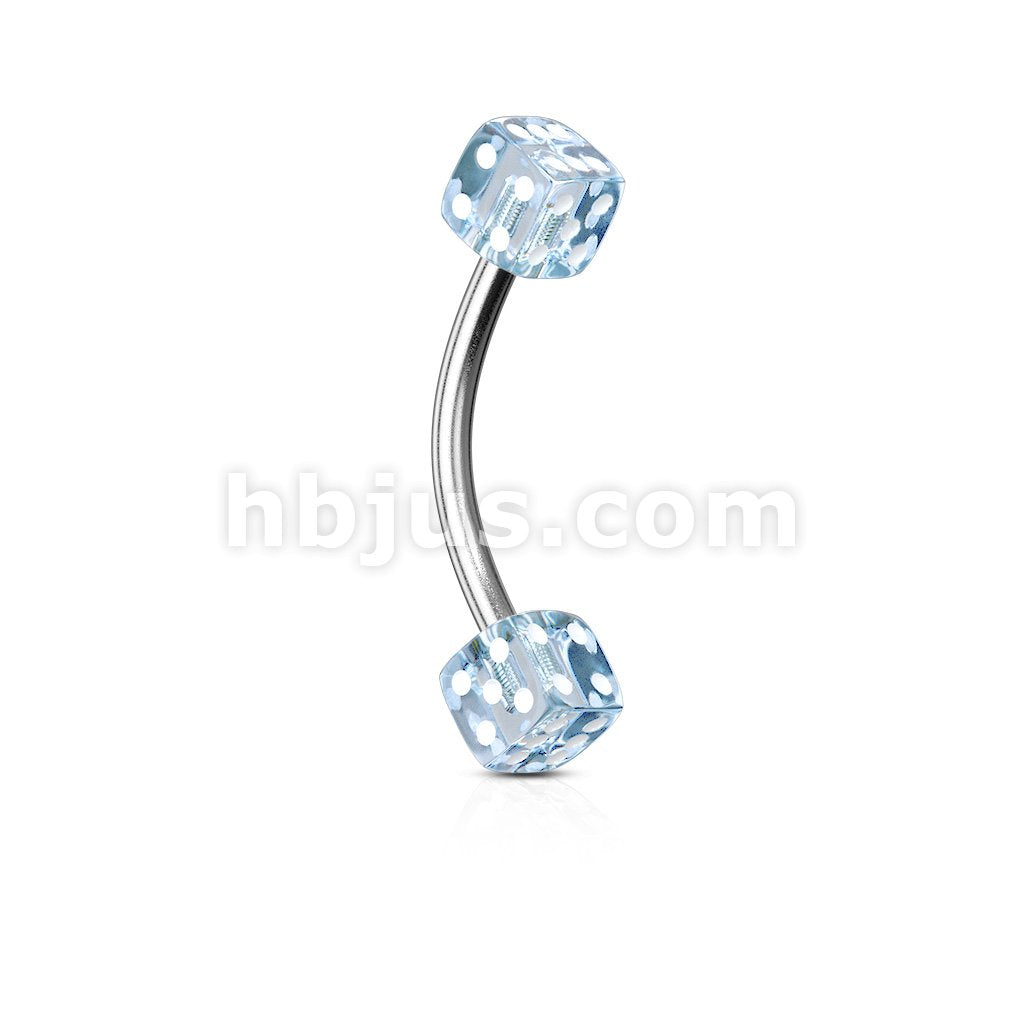 316L Surgical Steel Acrylic Dices 316L Surgical Steel Eyebrow Curve - Image 7
