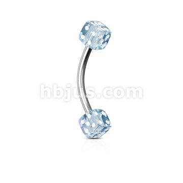 316L Surgical Steel Acrylic Dices 316L Surgical Steel Eyebrow Curve - Image 7