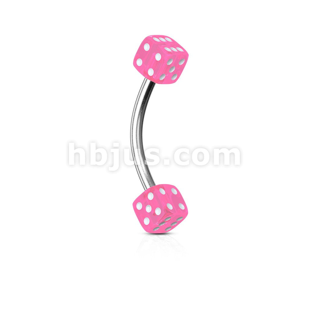316L Surgical Steel Acrylic Dices 316L Surgical Steel Eyebrow Curve - Image 8