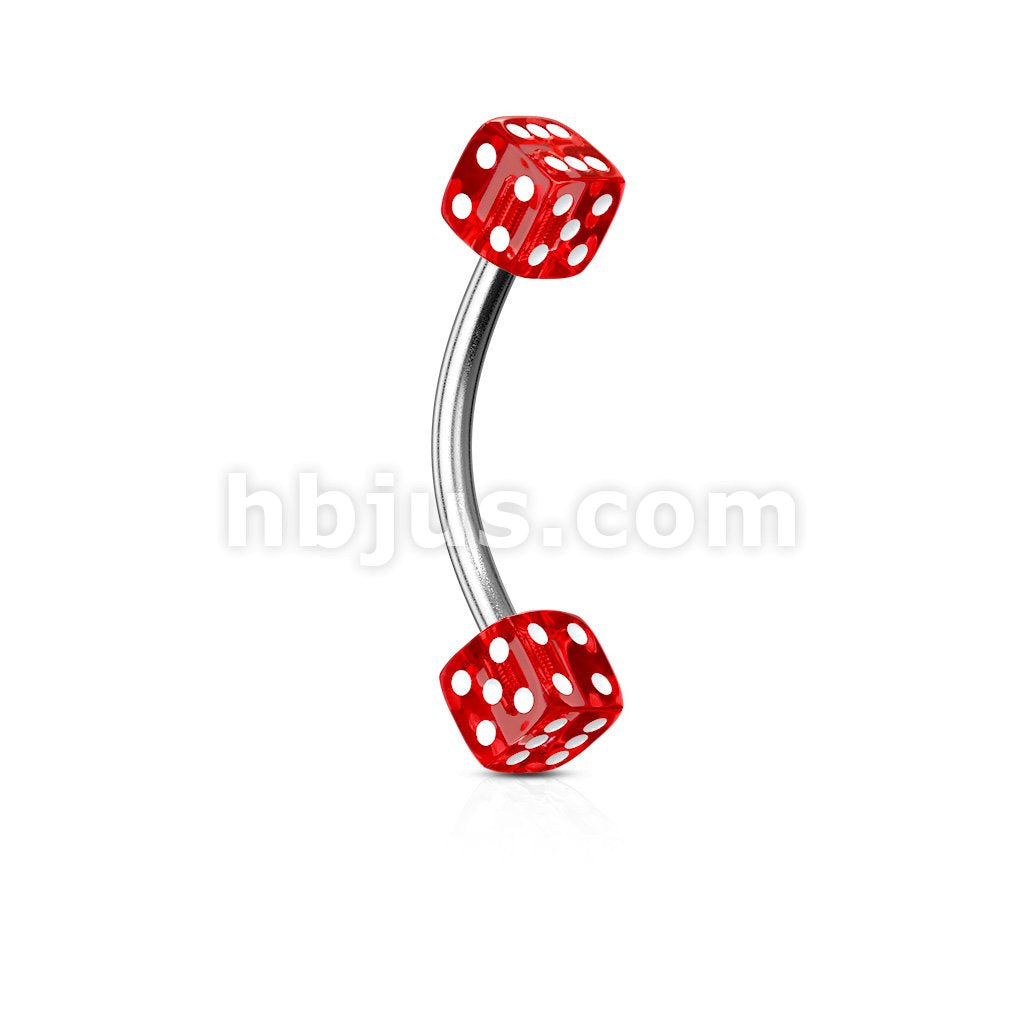 316L Surgical Steel Acrylic Dices 316L Surgical Steel Eyebrow Curve - Image 9