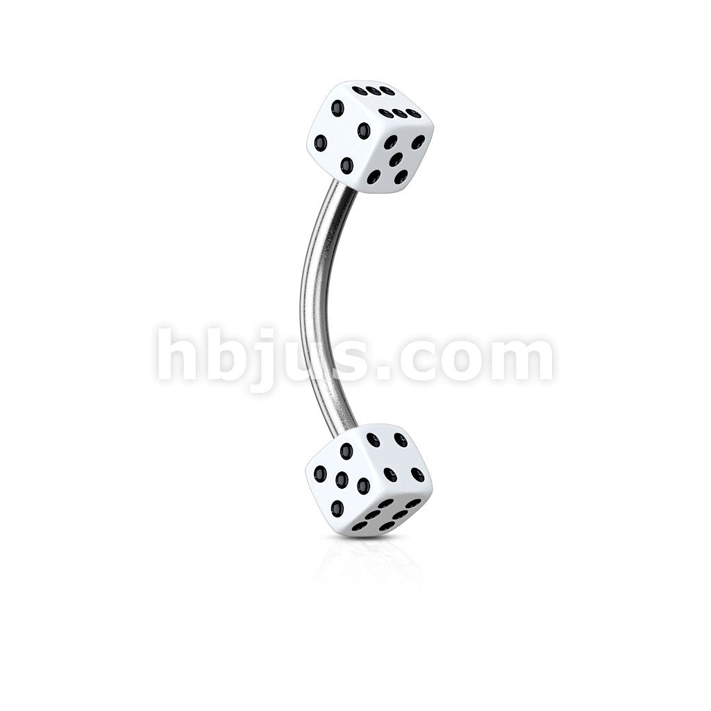 316L Surgical Steel Acrylic Dices 316L Surgical Steel Eyebrow Curve - Image 10