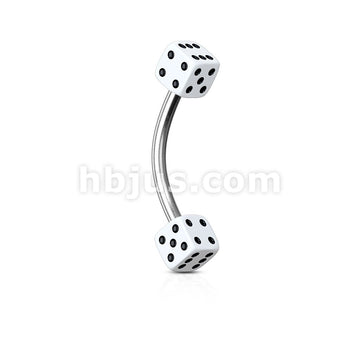 316L Surgical Steel Acrylic Dices 316L Surgical Steel Eyebrow Curve - Image 10