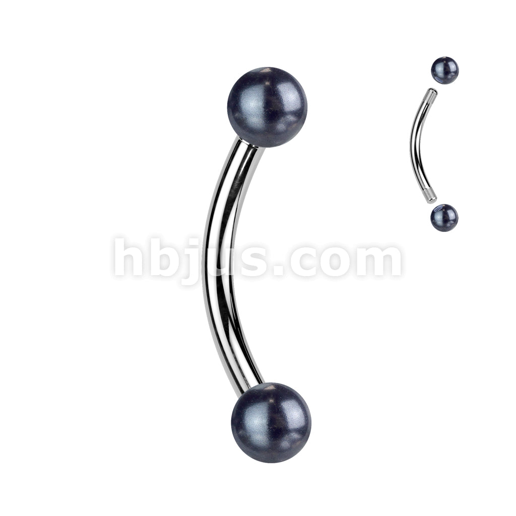 316L Surgical Steel Pearlish Coat Acrylic Balls 316L Surgical Steel... - Image 2